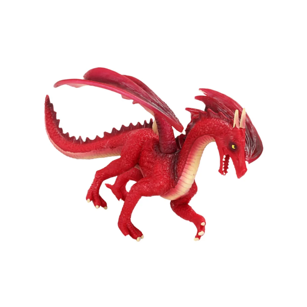 Imitation Dinosaur Model Animal Figurine Toy Desktop Adornment Dinosaur Craft Teaching Toys Gift For Kids (Red Dinosaur)