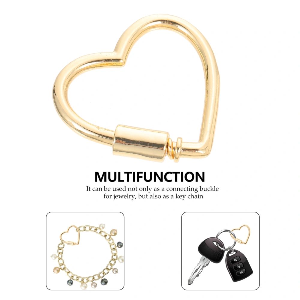 1Pc Heart Shape Screw Carabiner Lock Charm Beautiful Necklace Link Connector