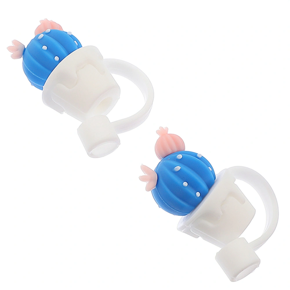 2Pcs Adorable Silicone Straw Dust Plugs Dustproof Straw Beverage Protective Caps