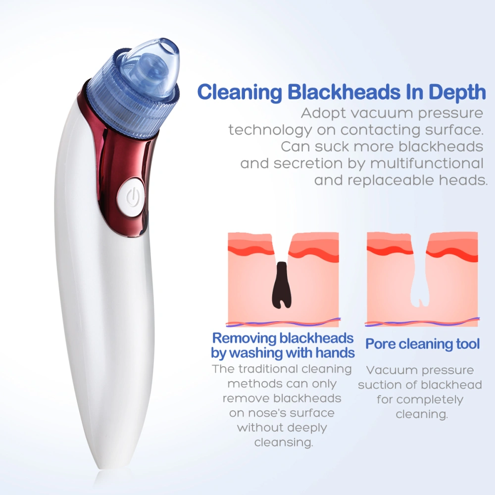 ETEREAUTY Electric Facial Pore Cleanser Blackhead Removal Suction Acne Extractor Remover Rechargeable Skin Peeling Machine