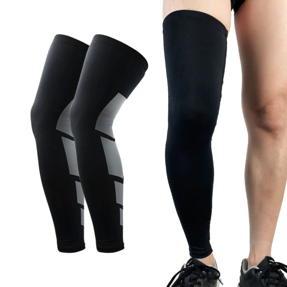 2pcs Breathable Knee Support Braces Comfortable Fitness Lengthen Knee Pad for Cycling Running Sports (Black Size M)