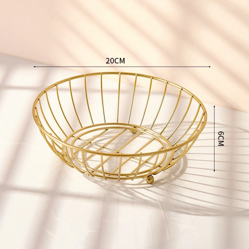 Metal Wire Fruit Basket Hollow out Delicate Fruit Container Snack Basket