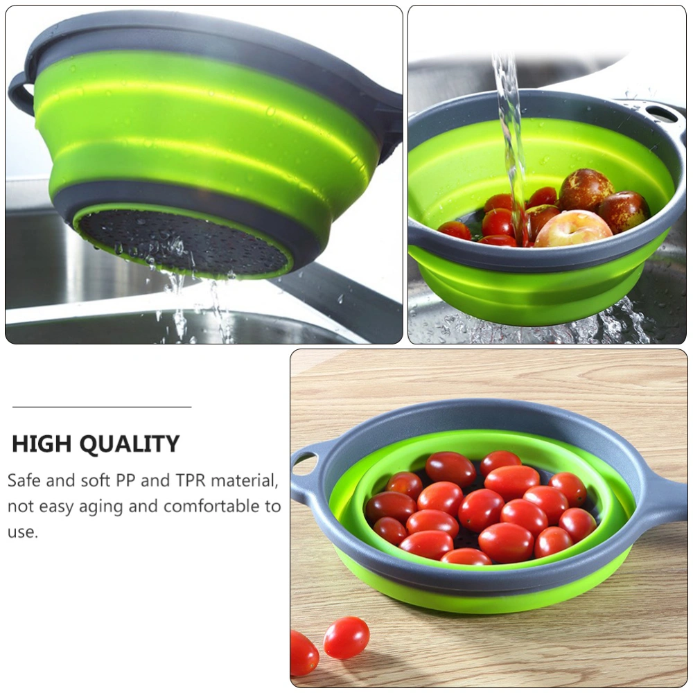 1pc Durable Vegetable Fruit Basket Drain Washing Basket for Kitchen  (Green)