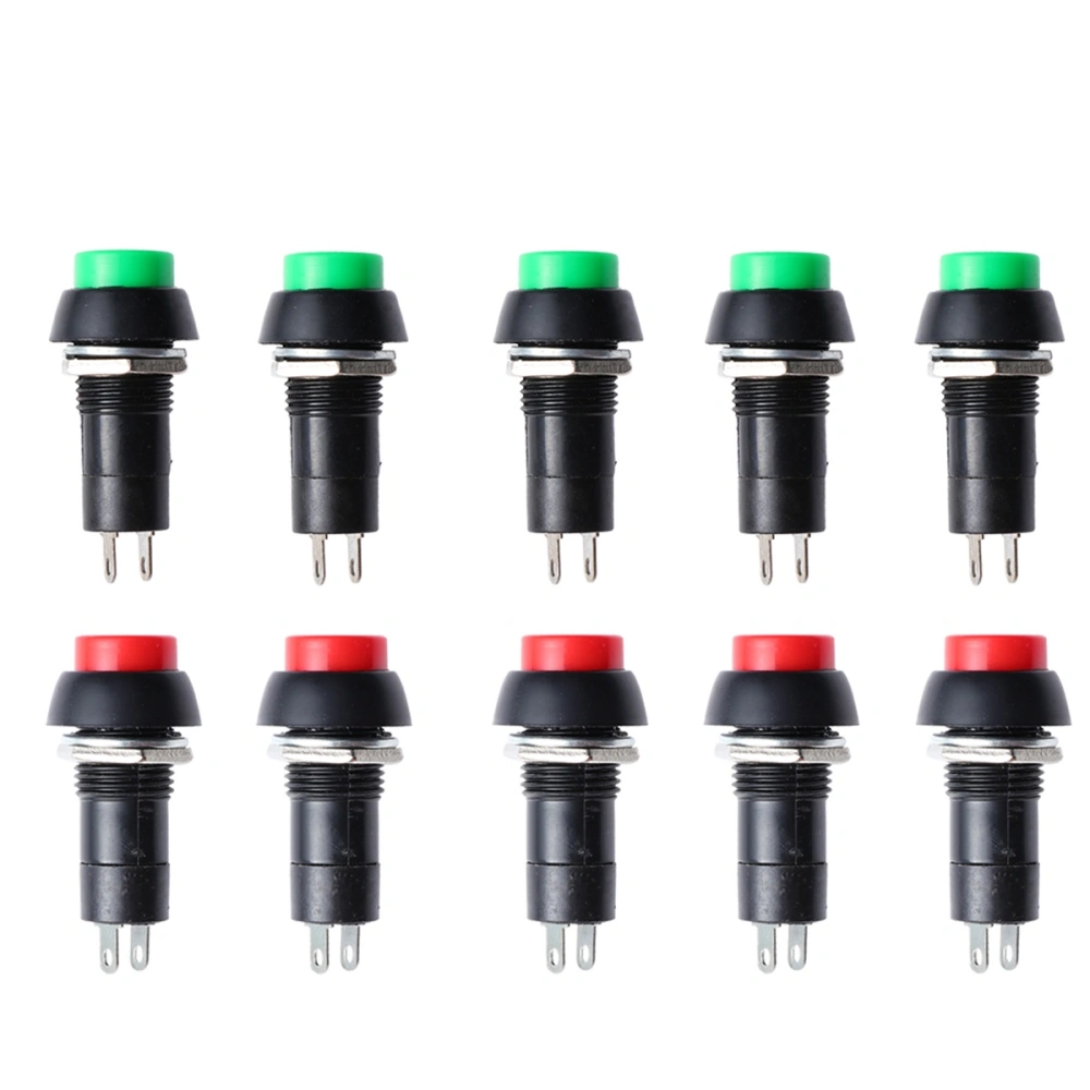 20 Pcs 12MM Thread Self Locking Momentary SPST Latching Type Push Button Switch (Green & Red)