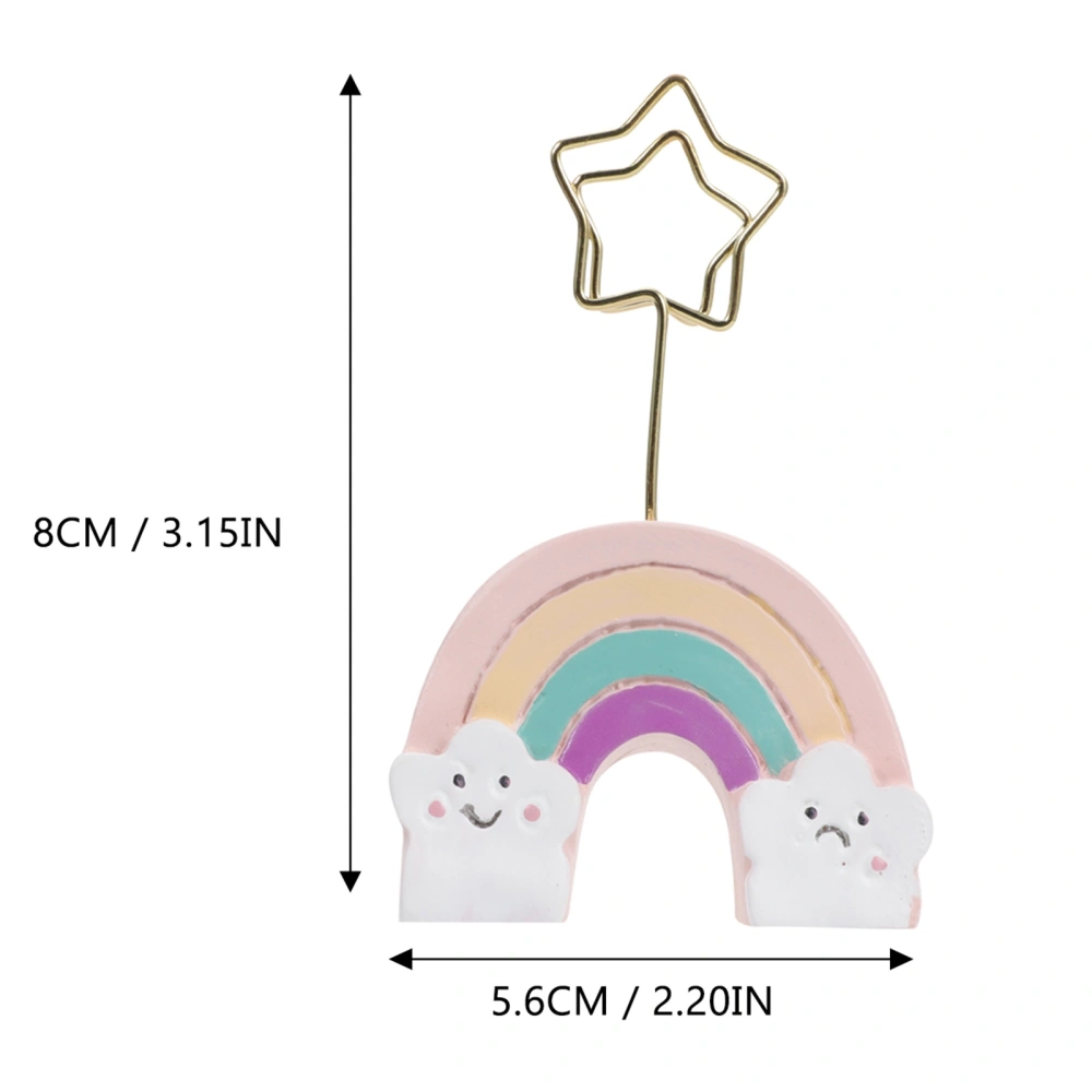 1Pc Memo Clip Cartoon Rainbow Photo Clip Portable QR Code Clamp Ornament