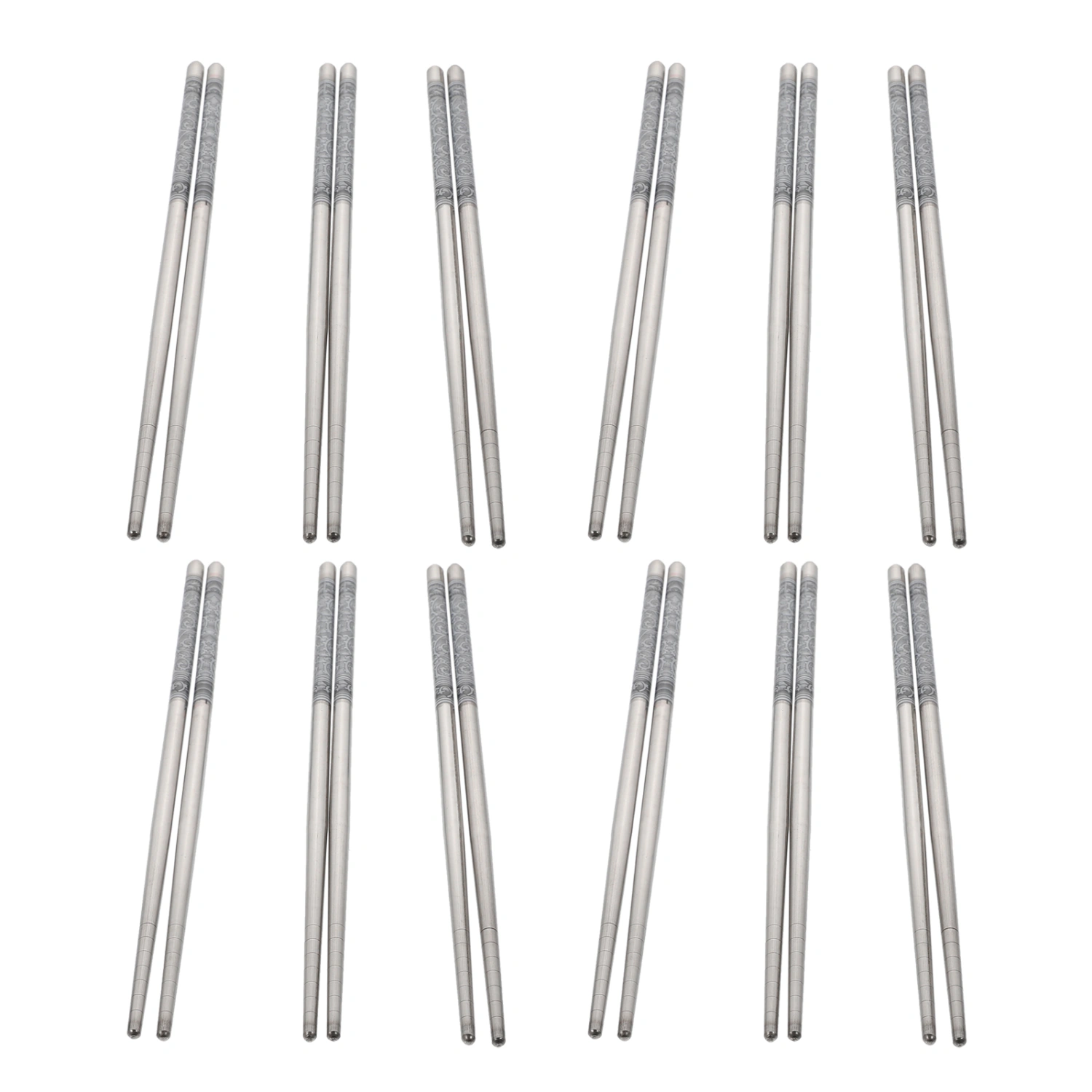 12 Pairs Stainless Steel Chopsticks Heat Insulation Chopsticks (Assorted Color)