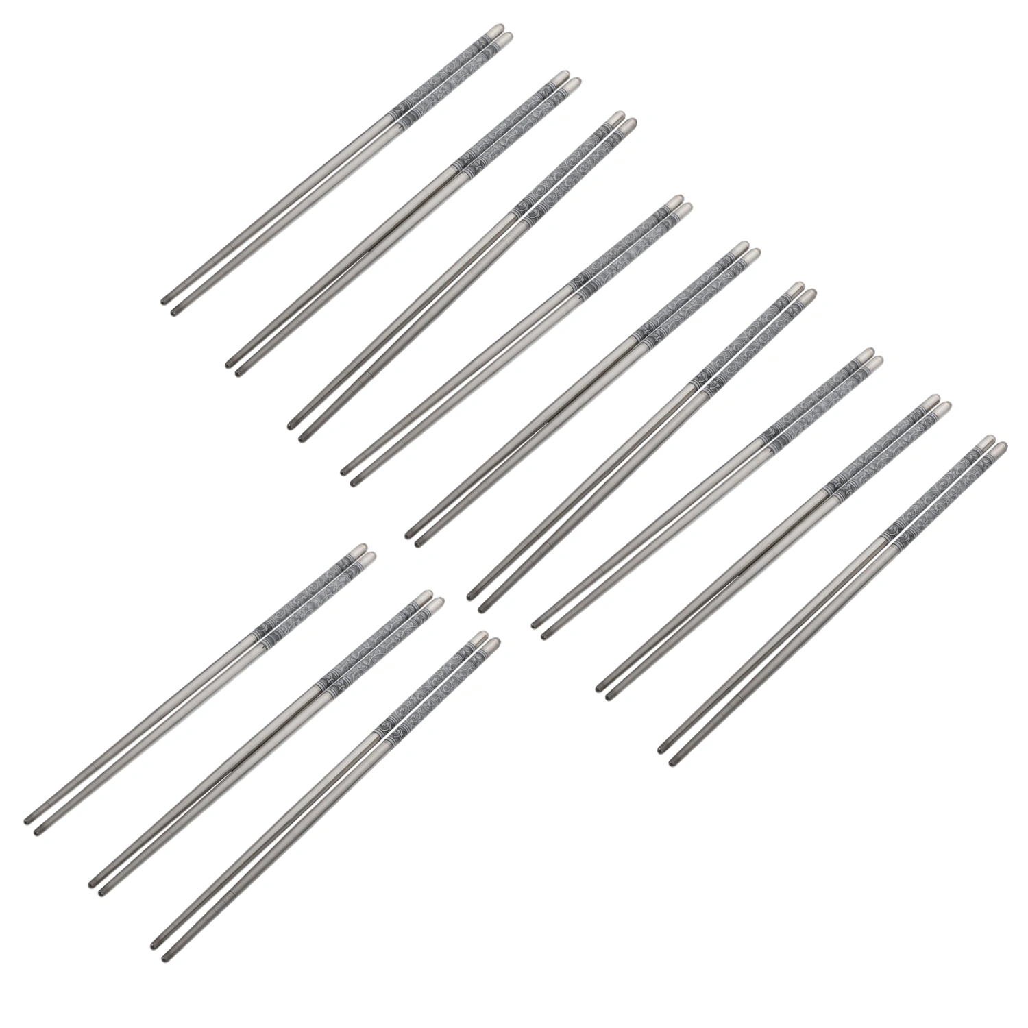12 Pairs Stainless Steel Chopsticks Heat Insulation Chopsticks (Assorted Color)