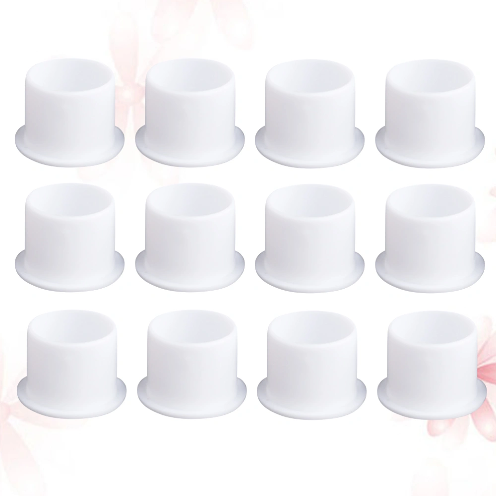 500pcs Ink Cup Paint Cup Pigment Container with Base Plastic Ink Cup Supplies Kits Size L(White)