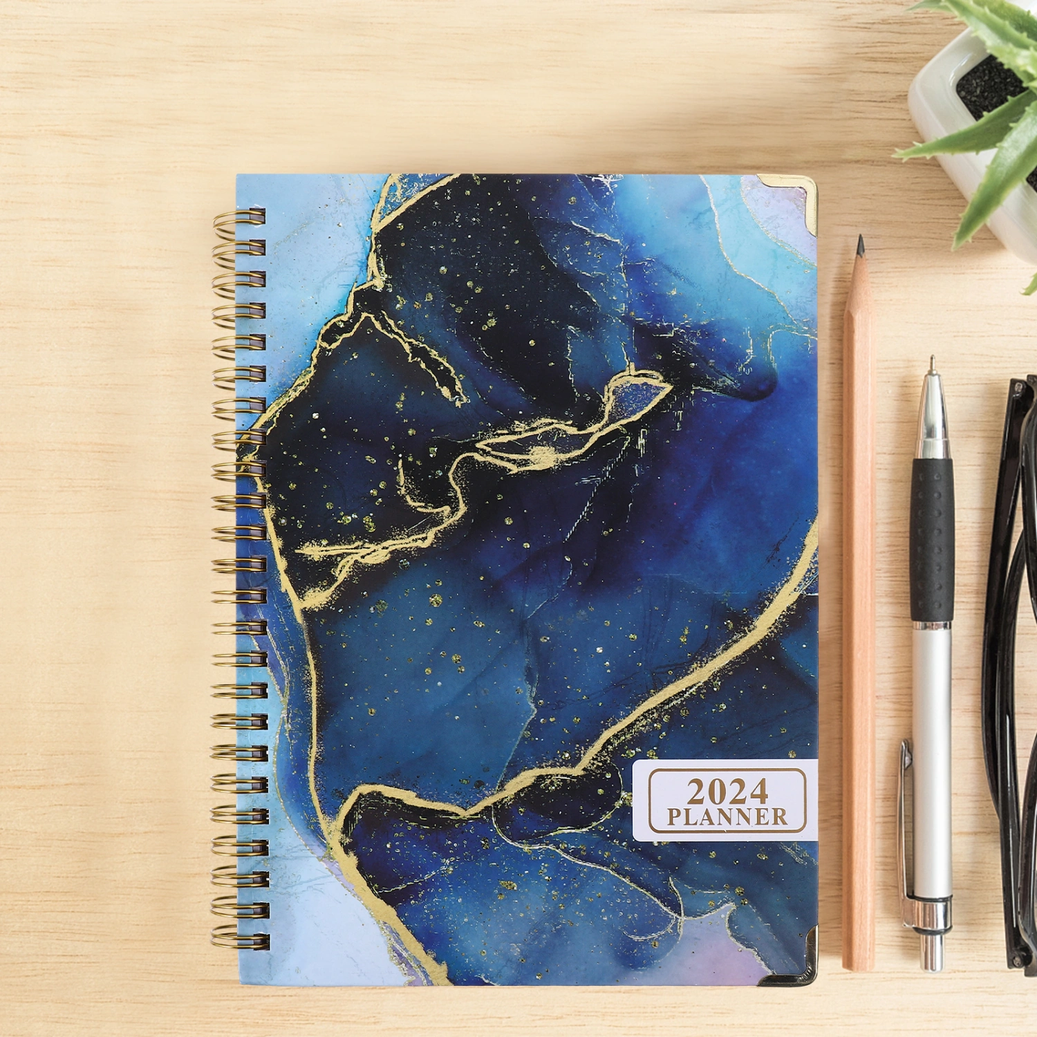 Monthly Planner English 2024 Planner Spiral Notebook Notebook Planner Notepad Portable Planner