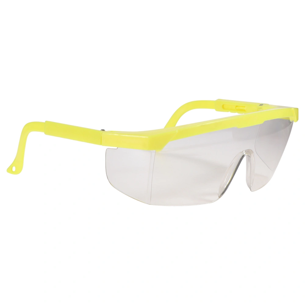 PC Safety Glasses UV-protection Motorcycle Goggles Dust Wind Proof High Strength Impact Resistance for Riding Cycling (Yellow Frame and White Lens)