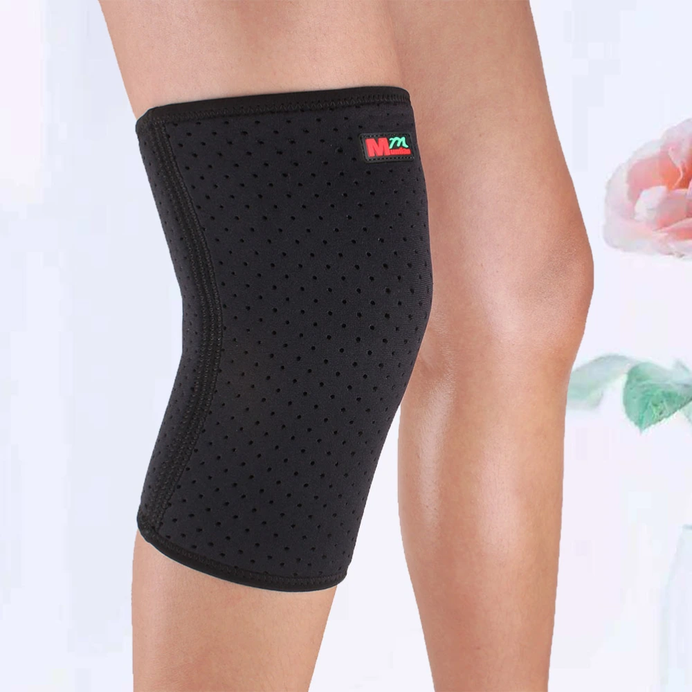 Breathable Sports Knee Support Braces Comfortable Fitness Compression Knee Pad for Cycling Running- Size L