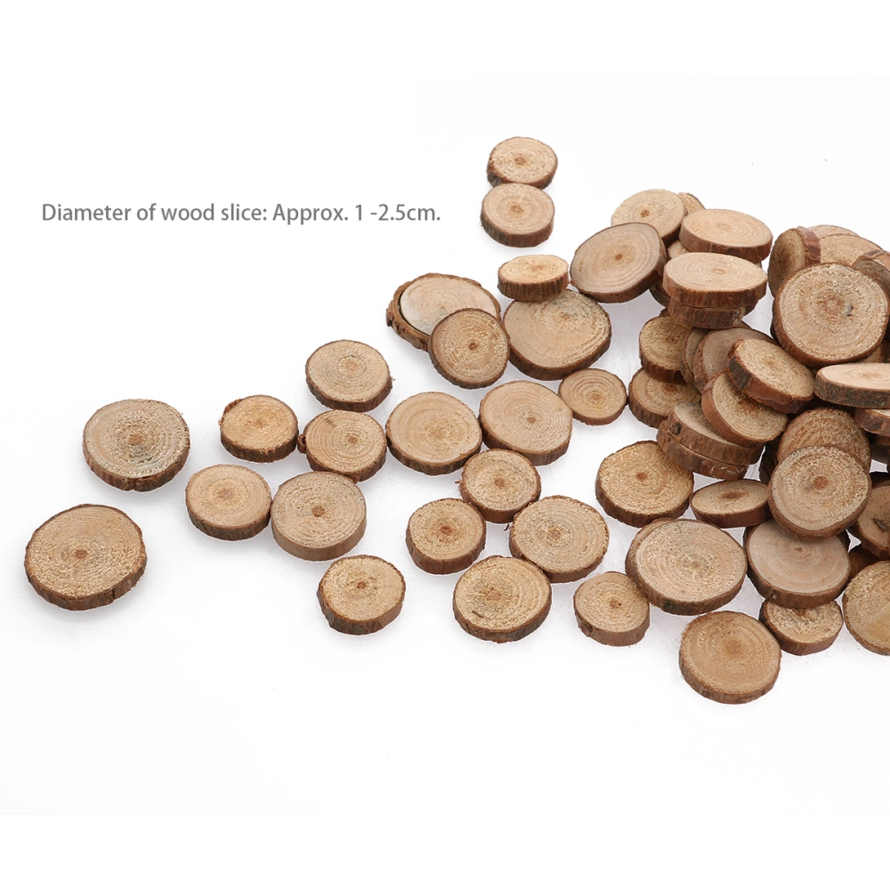 OULII 100pcs 1.5-3CM Wood Log Slices Discs for DIY Crafts Wedding Centerpieces (As Shown)