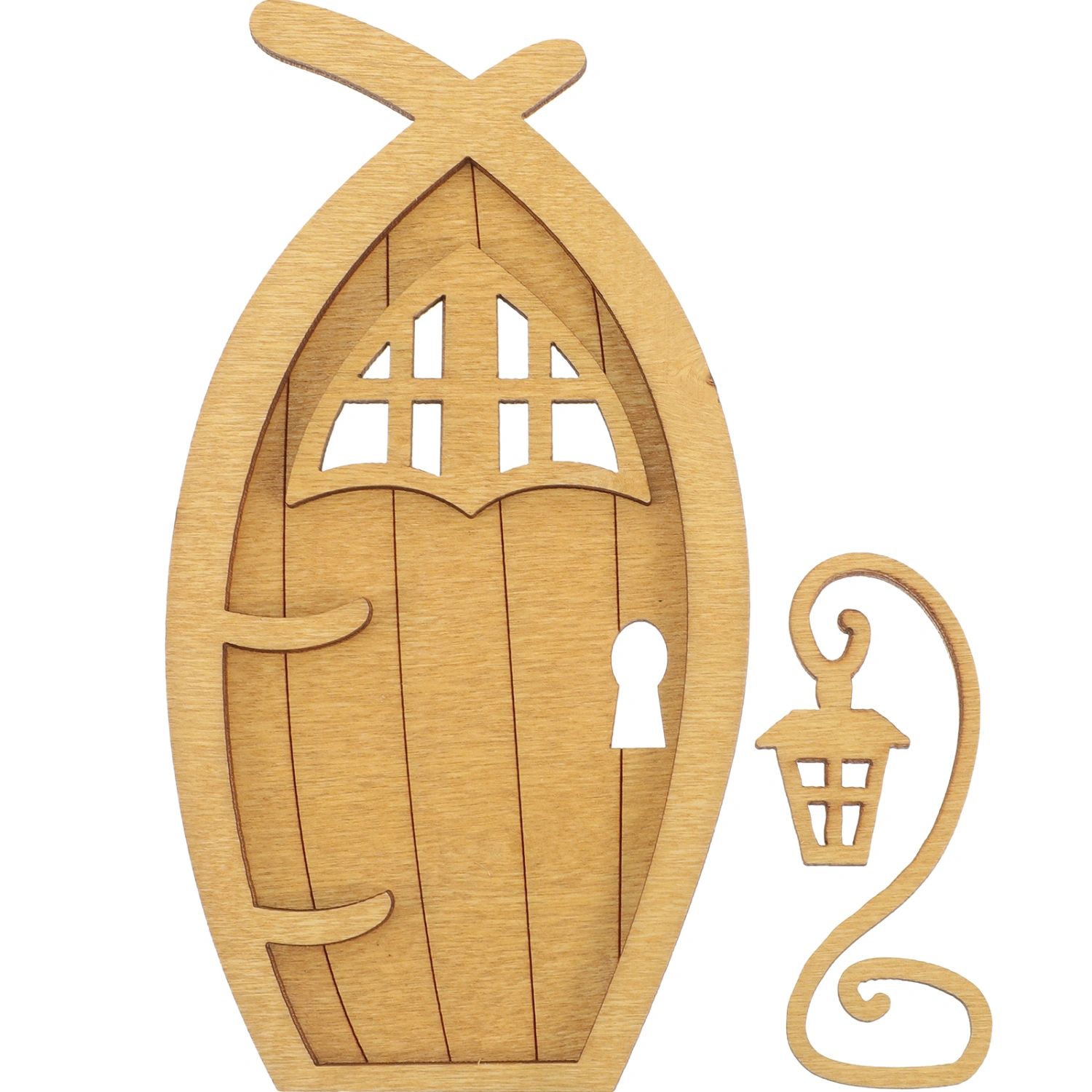 1 set of DIY Miniature Fairy Door Wooden Fairy Door Ornaments Garden Small Door Decor