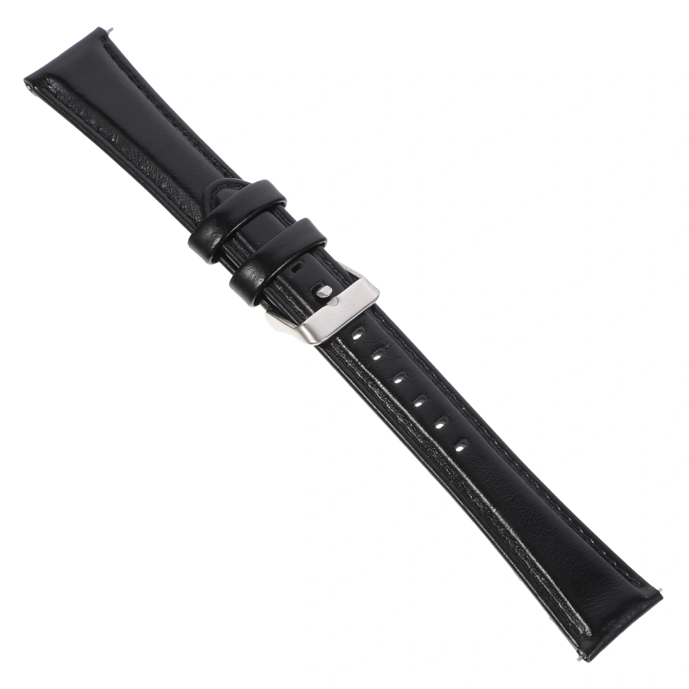 1PC Leather Watch Band Watchstrap Wristband Compatible for Forerunner245/645/Vivoactive 3 Music Black