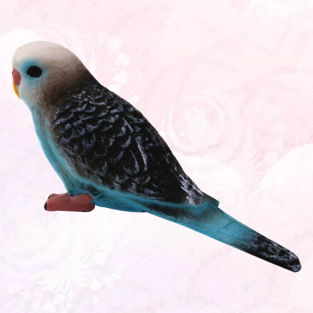 1PC Simulation Blue Parrot Model Solid Static Artificial Parrot Model Toy Desktop Ornament