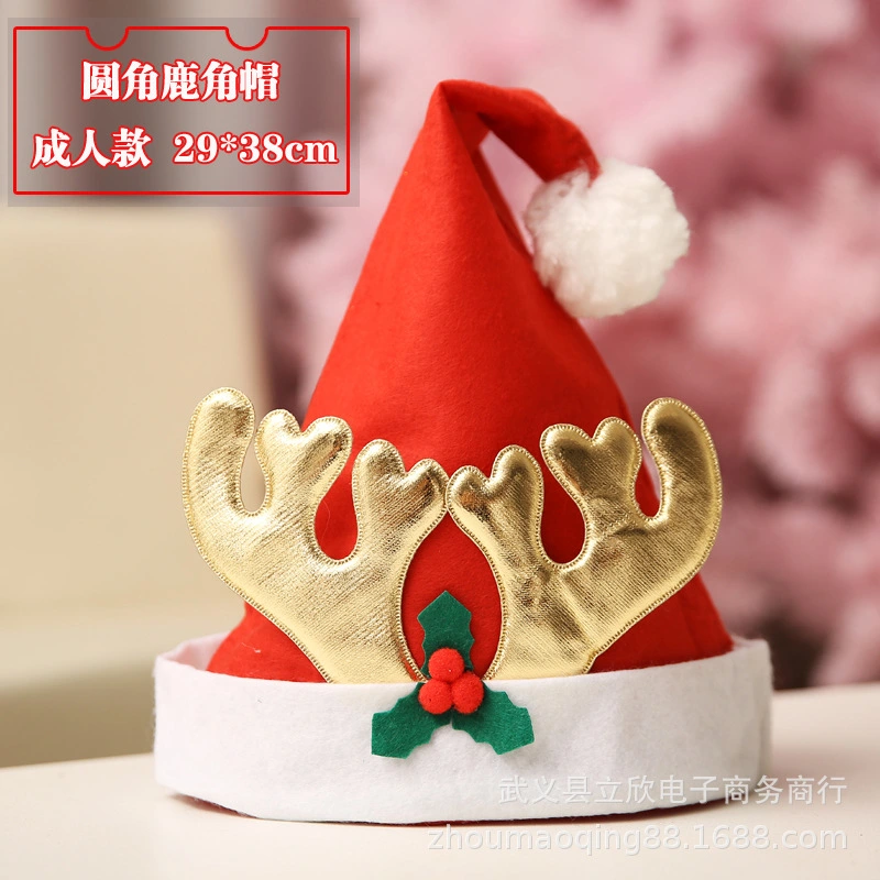 3pcs Plush Christmas Hats Classical Christmas Hat Prop Christmas Party Costume Hat