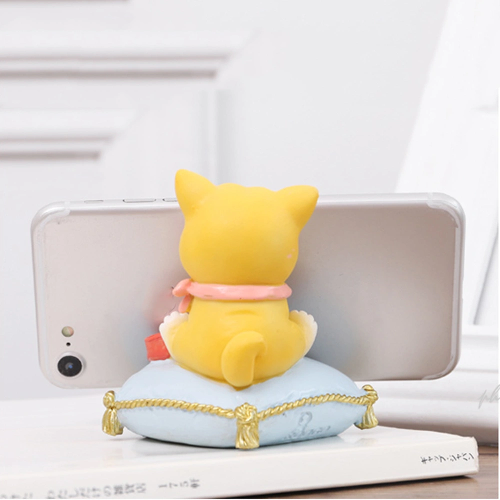 Resin Mobile Phone Bracket Creative Desktop Phone Holder Cartoon Phone Stand Rack Desktop Ornament for Home Office Dorm (Dog)