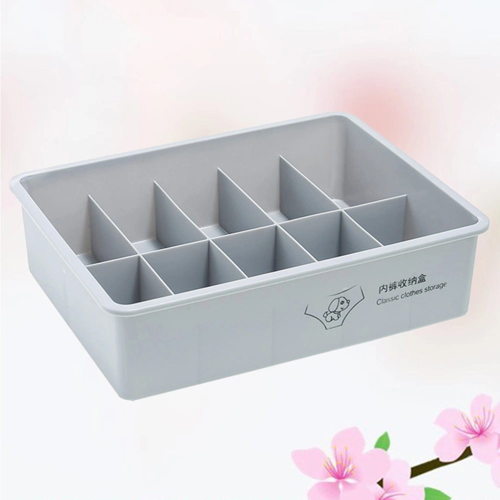 10 Compartments Storage Box Underwear Storage Case Plastic and Socks Organizer Panties Stackable Drawer Briefs Container (Random Color)