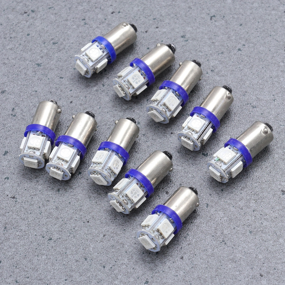 10pcs BA9S 5050 5 SMD LED Car Light Lamp Blub Auto Car Interior Reading Light Lamp (Blue)