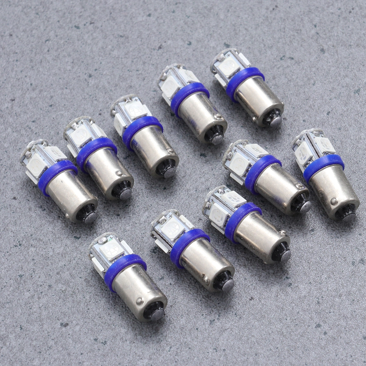10pcs BA9S 5050 5 SMD LED Car Light Lamp Blub Auto Car Interior Reading Light Lamp (Blue)