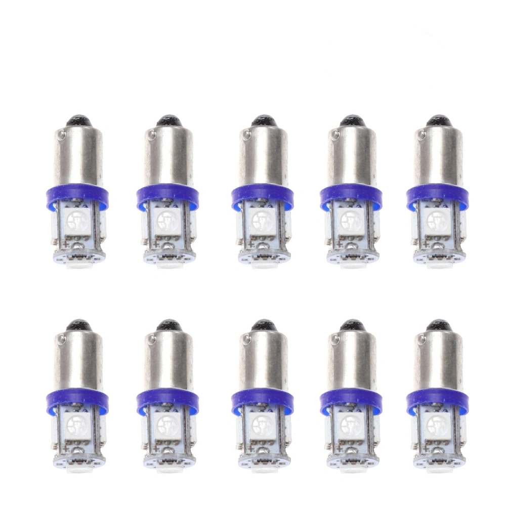 10pcs BA9S 5050 5 SMD LED Car Light Lamp Blub Auto Car Interior Reading Light Lamp (Blue)