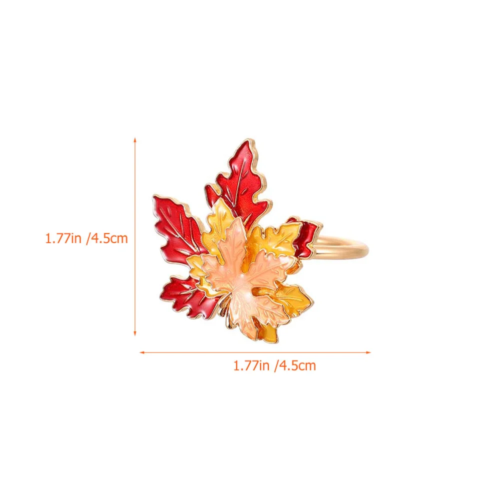 4Pcs Maple Leaf Napkin Rings Thanksgiving Maple Napkin Rings Decorative Napkin Buckles