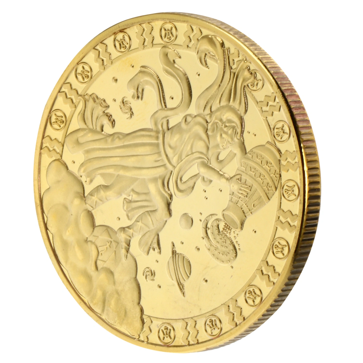 1Pc Constellation Commemorative Coin Aquarius Collection Coin Collective Coin