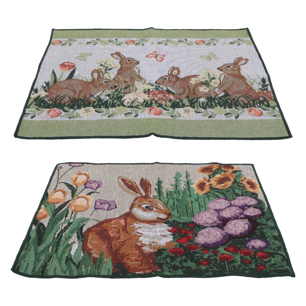 2Pcs Easter Table Mat Decorative Table Placemat Domestic Anti-scald Place Mat