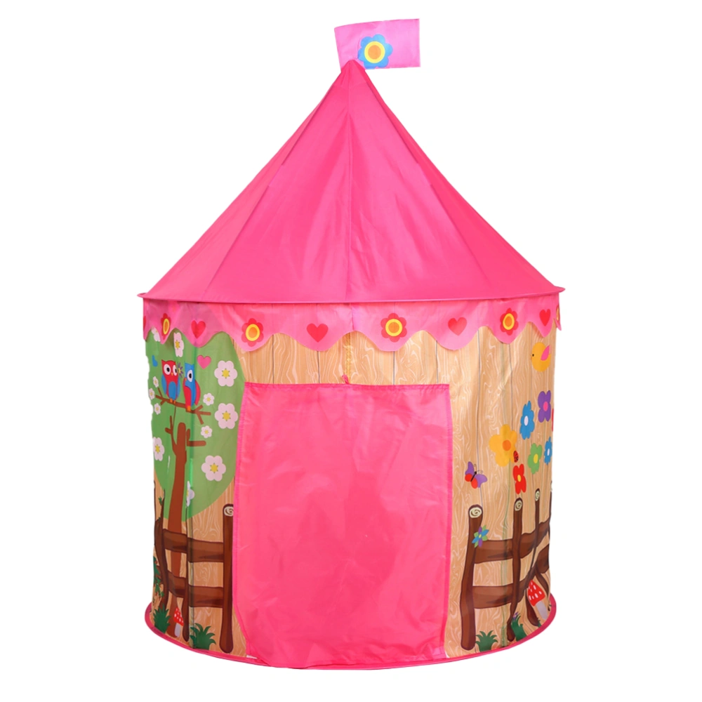 1Pc Portable Castle Play Tent Children Cubby House Foldable up Tent for Kids Indoor & Outdoor Use(Pink)