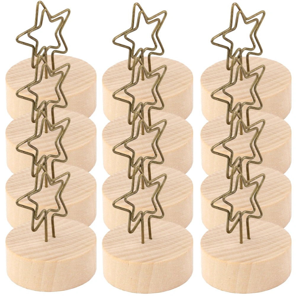 12Pcs Mini Place Card Holders Star Shape Table Number Holders Table Picture Stands