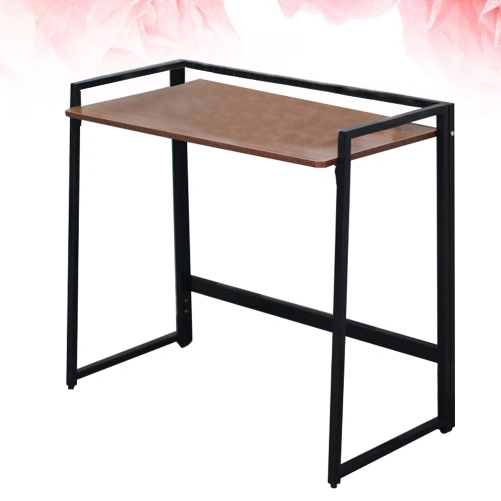 Foldable Laptop Wooden Board Desk Iron Frame Laptop Table Study Desk Multifunctional Laptop Stand for Office Home Shop