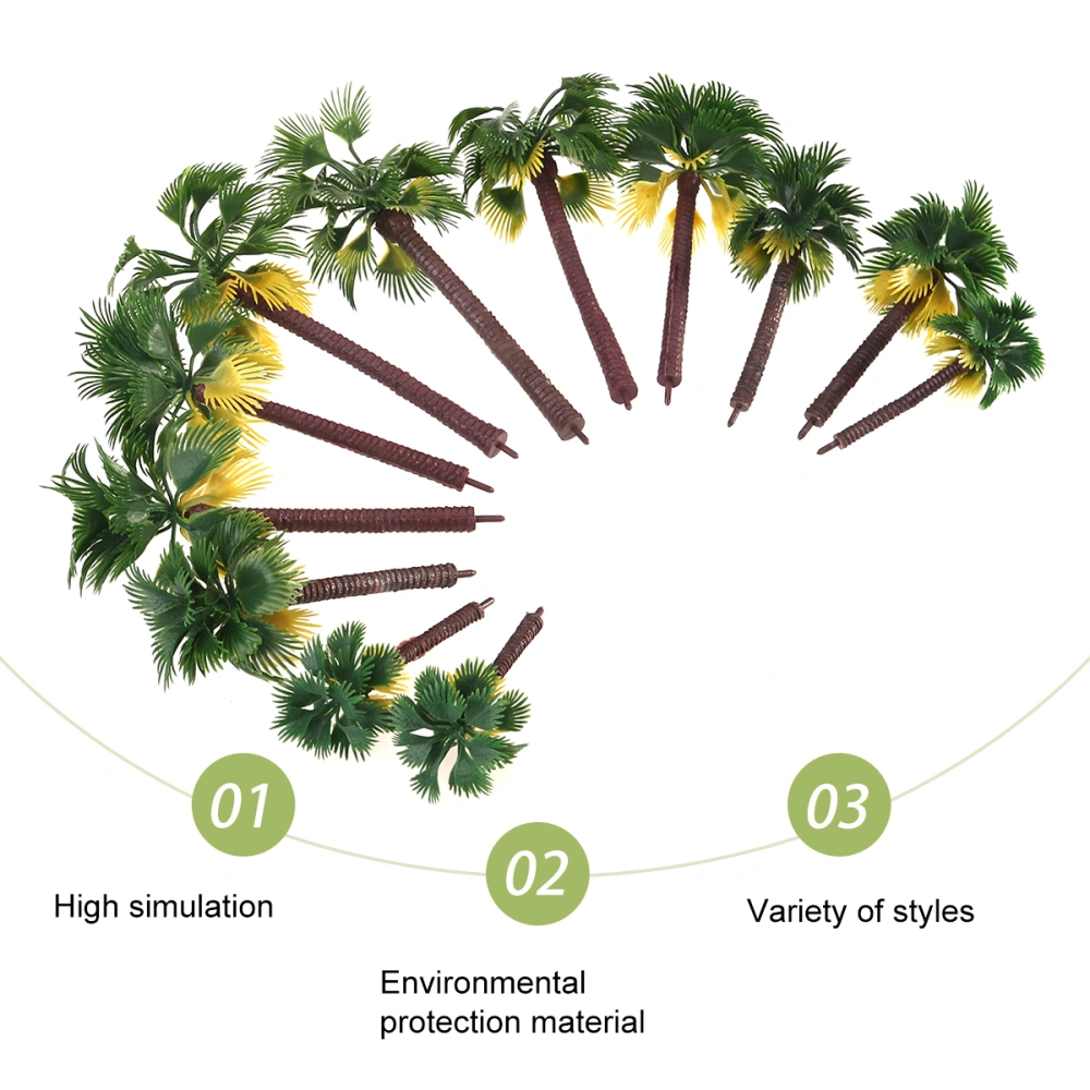 WINOMO 12pcs Layout Rainforest Plastic Palm Tree Diorama Scenery