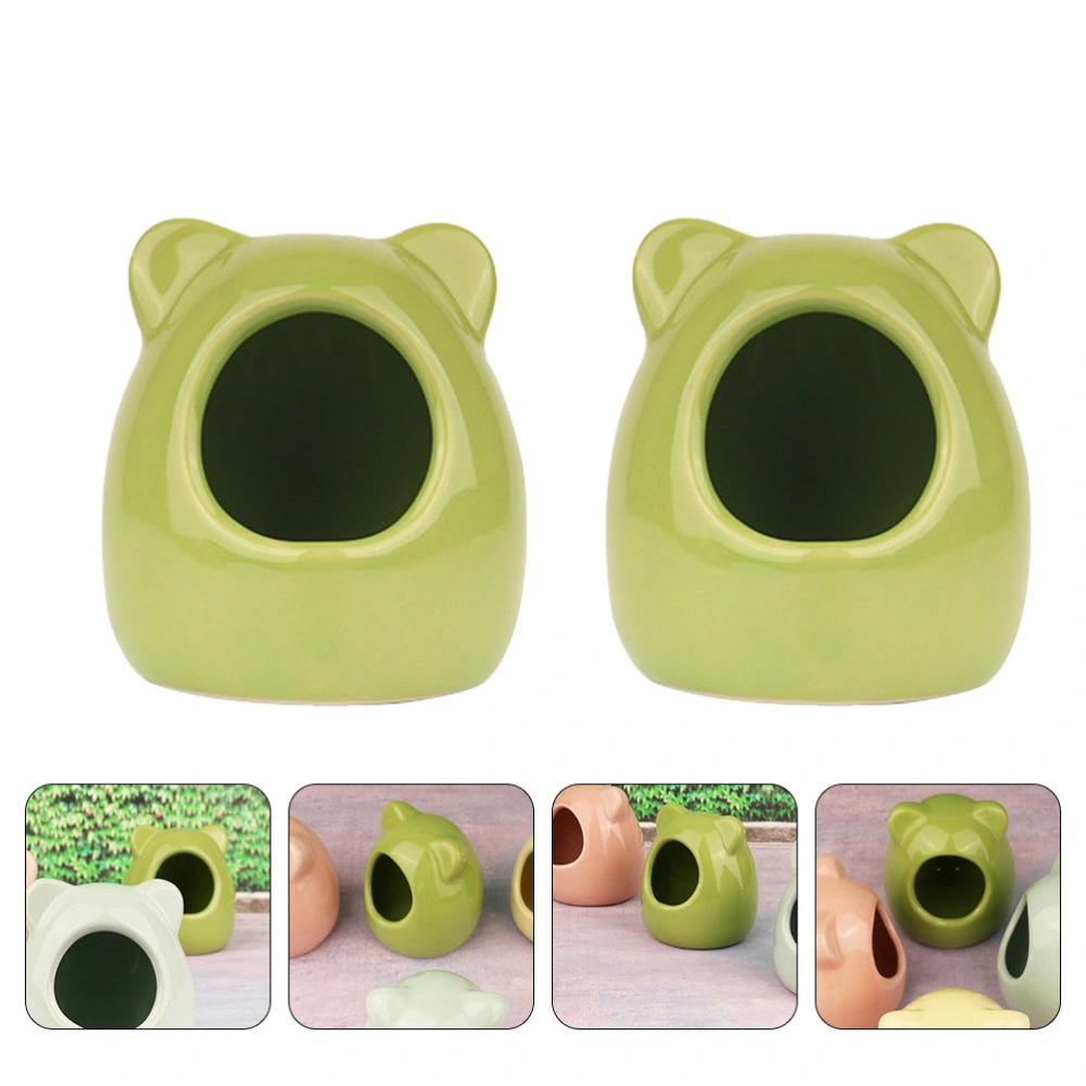 2pcs Small Pet Nest Ceramic Hamster House Hamster Cooling Nest Pet Supply