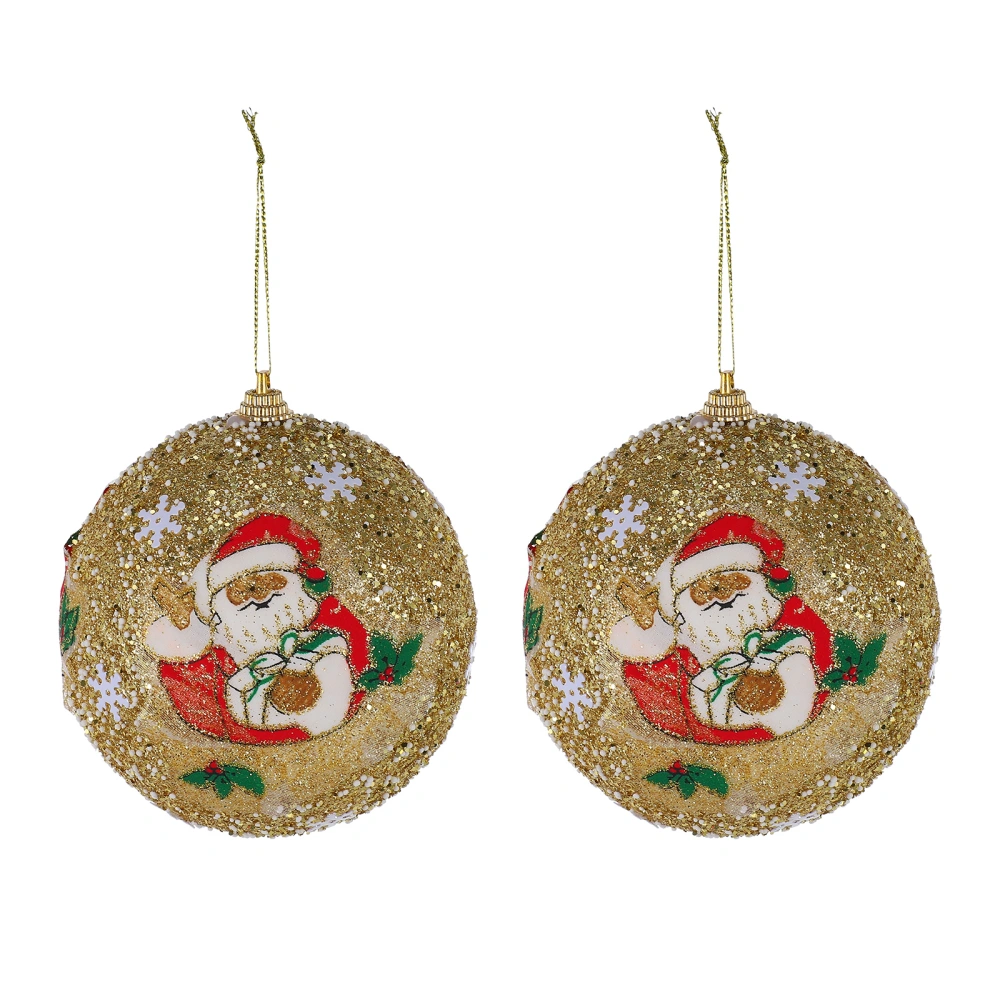 2pcs Foams Christmas Balls Decorative Hanging Balls Pendants Party Favors