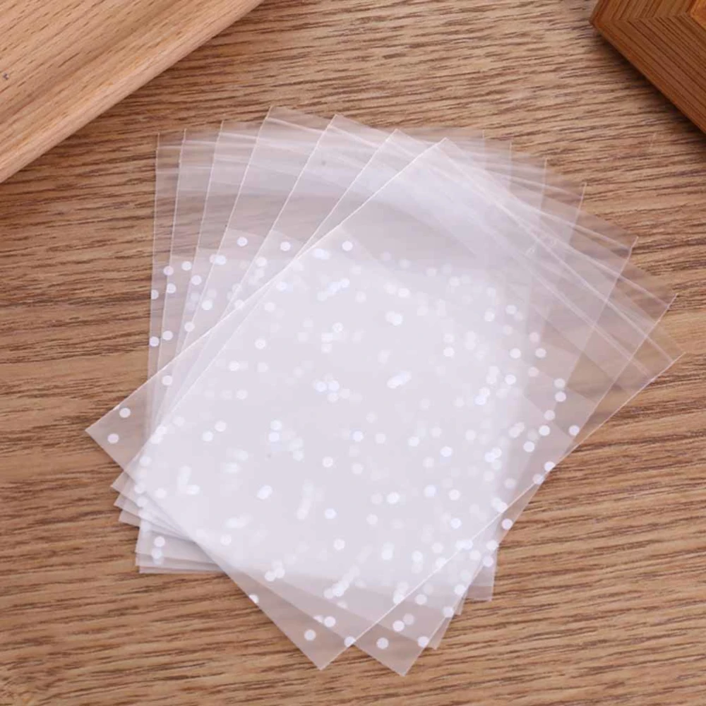 100pcs Dull Polish Packing Bag Dot Picture Bake Bag for Candy Cookies Gift (Size 10x10cm)