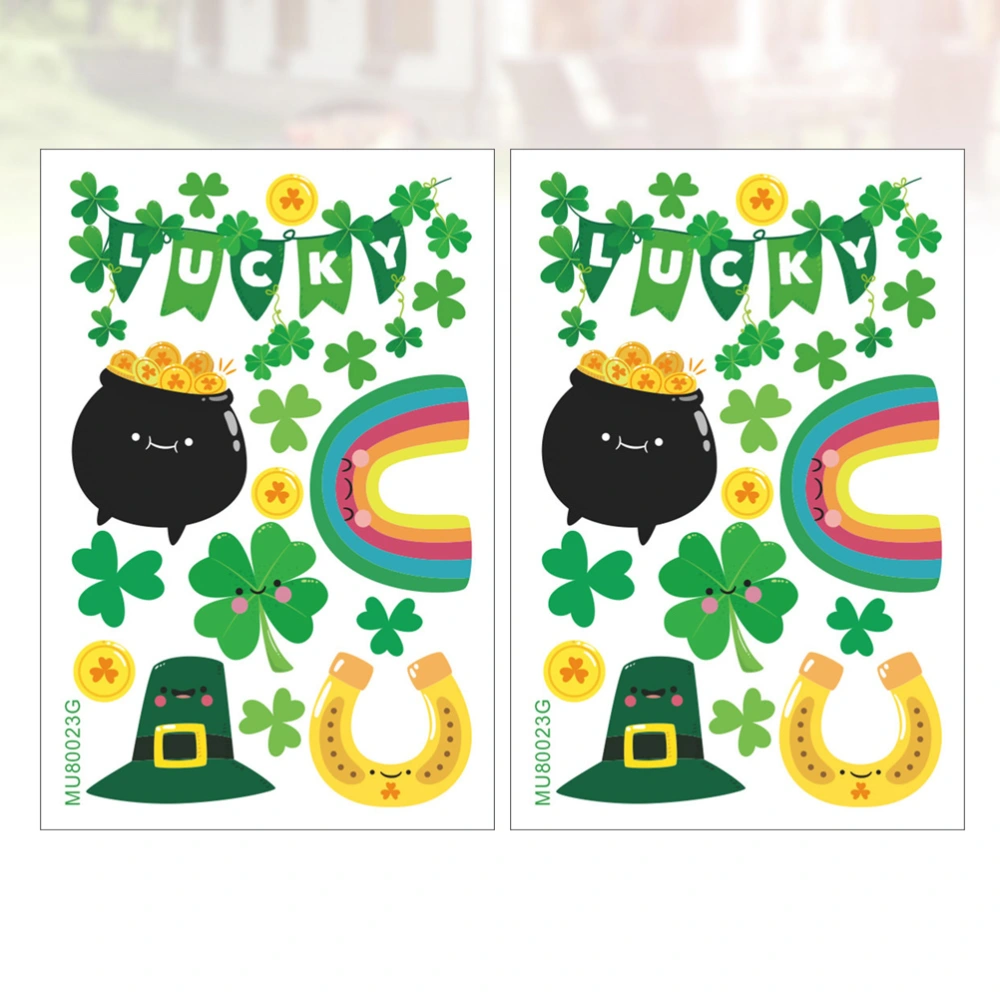 2 Sheets Removable Wall Stickers St. Patrick's Day Party Wall Decor Home Decorative PVC Wall Stickers Free Paste Wall Stickers for Store Mall Hotel Home Decor