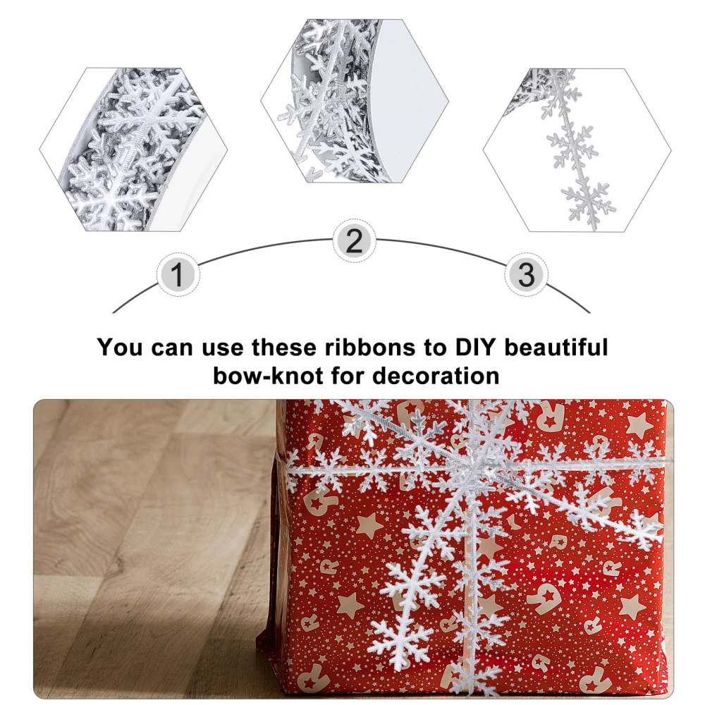 1pc Snowflake Ribbon Diy Jewelry Accessory Gift Packing Ribbon Diy Wrapping Prop