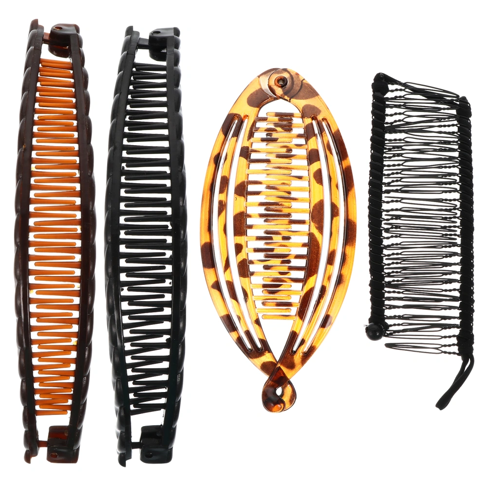 1 Set Banana Hair Clips Fishtail Hair Combs Hair Grips Woman Retro Accessories