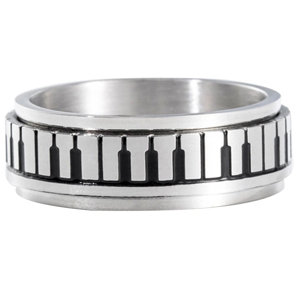 Piano Key Ring Stainless Steel Finger Ring Piano Key Jewelry Novelty Ring Decor