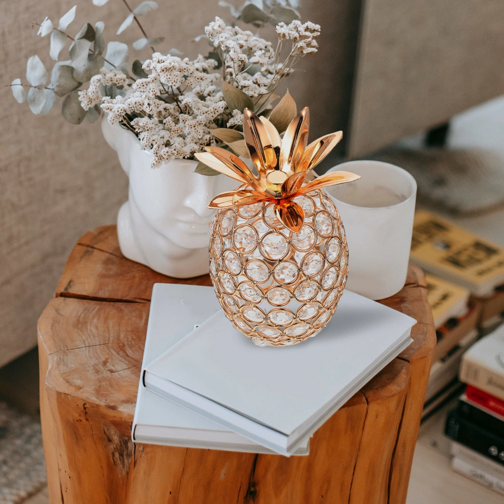 Crystal Pineapple Fruit Ornament Sculpture Figurine For Home Office Tabletop Decoration