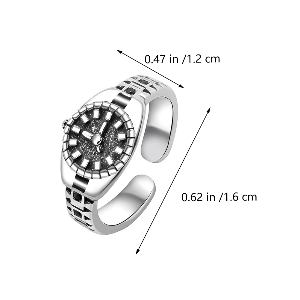 2pcs Delicate Ring Watch Unique Ring-shaped Watch Adjustable Jewelry Ring