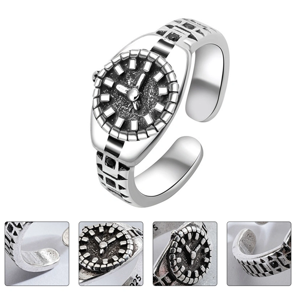 2pcs Delicate Ring Watch Unique Ring-shaped Watch Adjustable Jewelry Ring