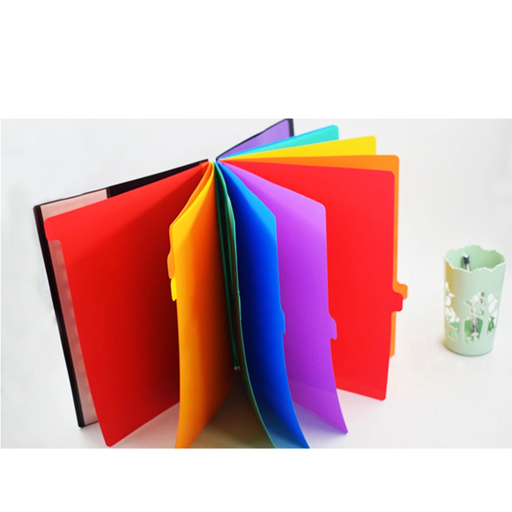 A4 12 Pages Multicolor Information Book Household Office Exam Students Papers Plastic Folder (Insert Bag Style)