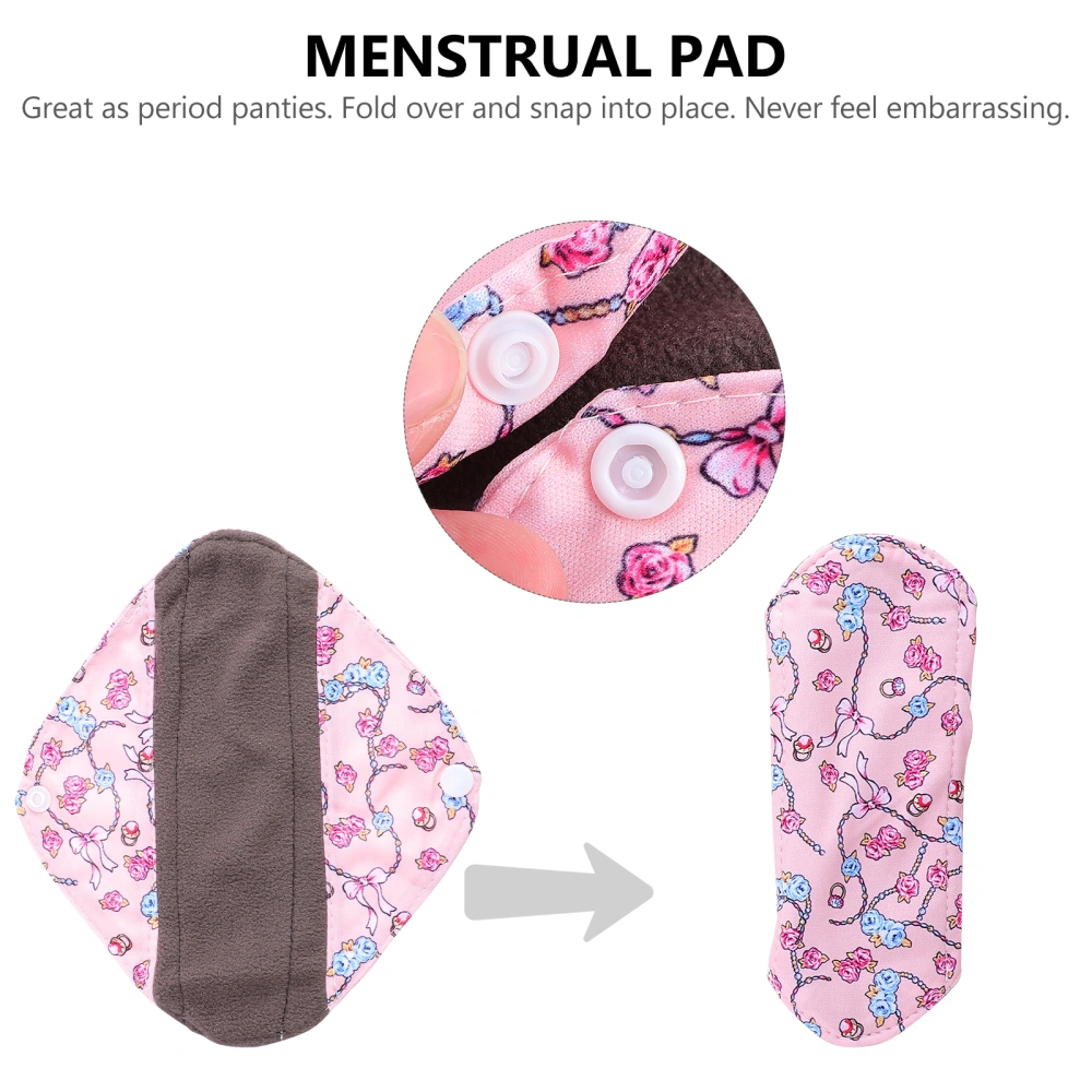 5pcs Cloth Sanitary Pads Bamboo Fiber Microfiber Menstrual Pad with Storage Bag