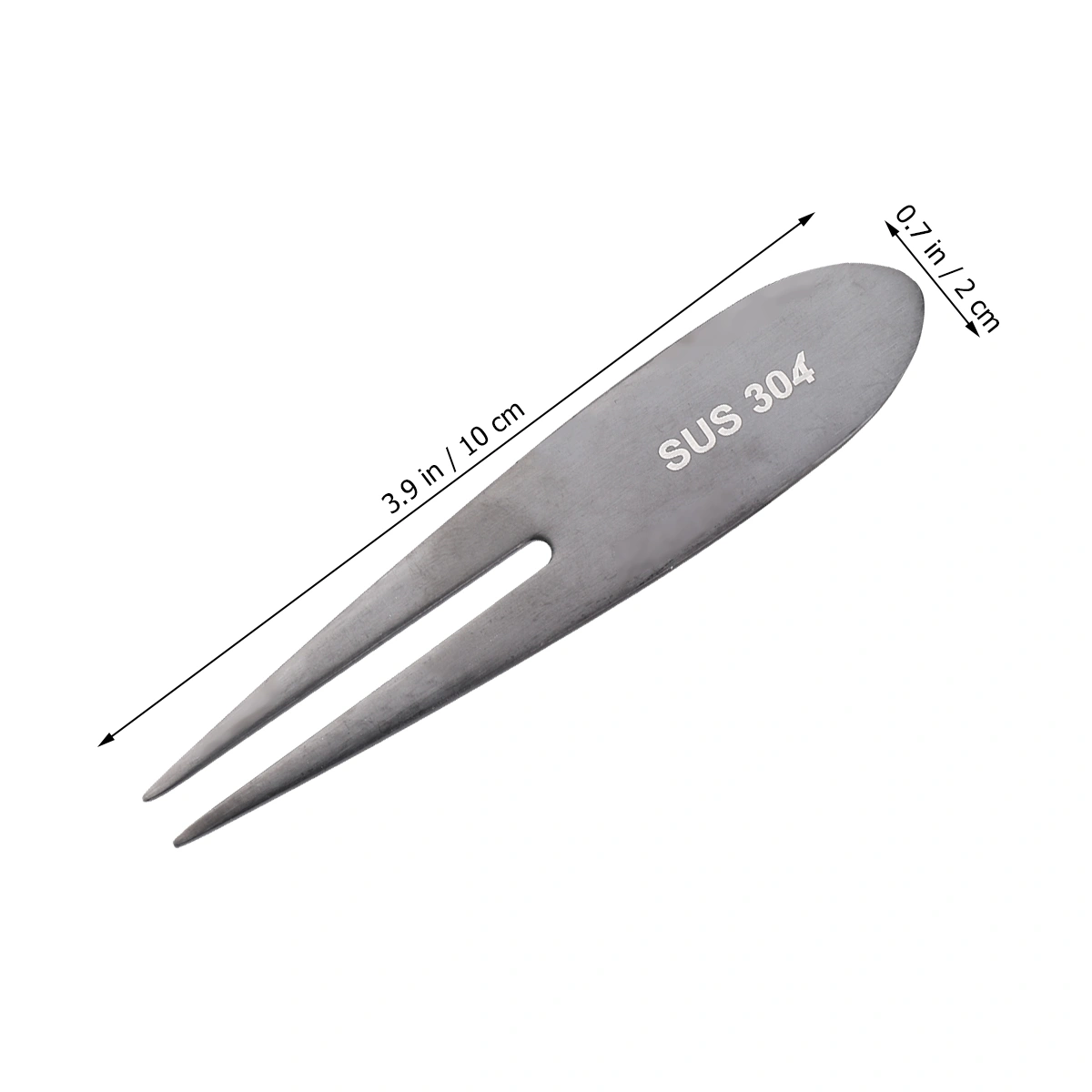 2PCS Stainless Steel Fruit Picks Two Prongs Dessert Fork Salad Forks Party Supplies for Hotel KTV Bar (Dark Grey)