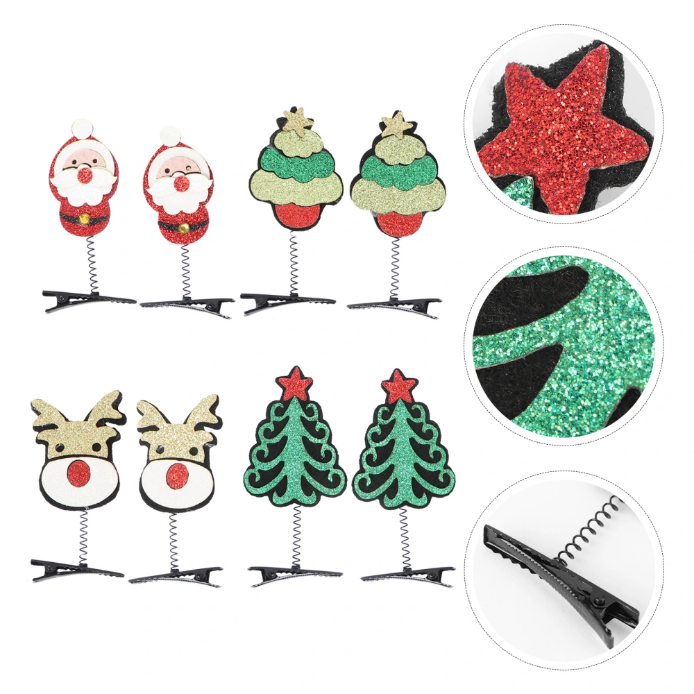 4Pcs Christmas Children Bouncy Barrettes Hair Clips Party Hair Accessories