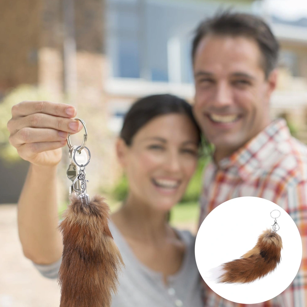 Fluffy Tail Key Chain Faux Fur Tail Key Ring Handbag Accessory Bag Decoration