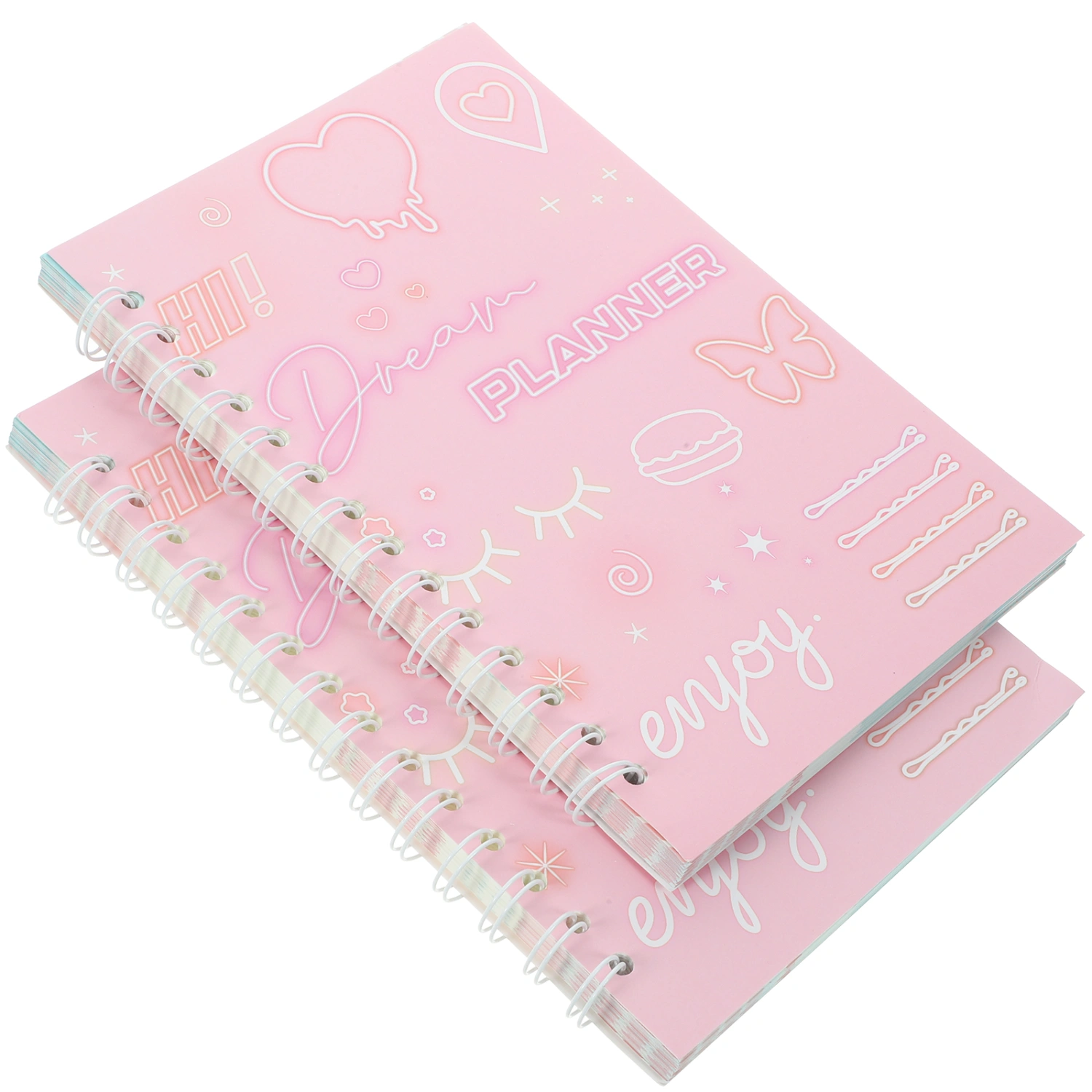 2Pcs Office Undated Planner Spiral Notepad Daily Planner Notebook Students Plan Notepad