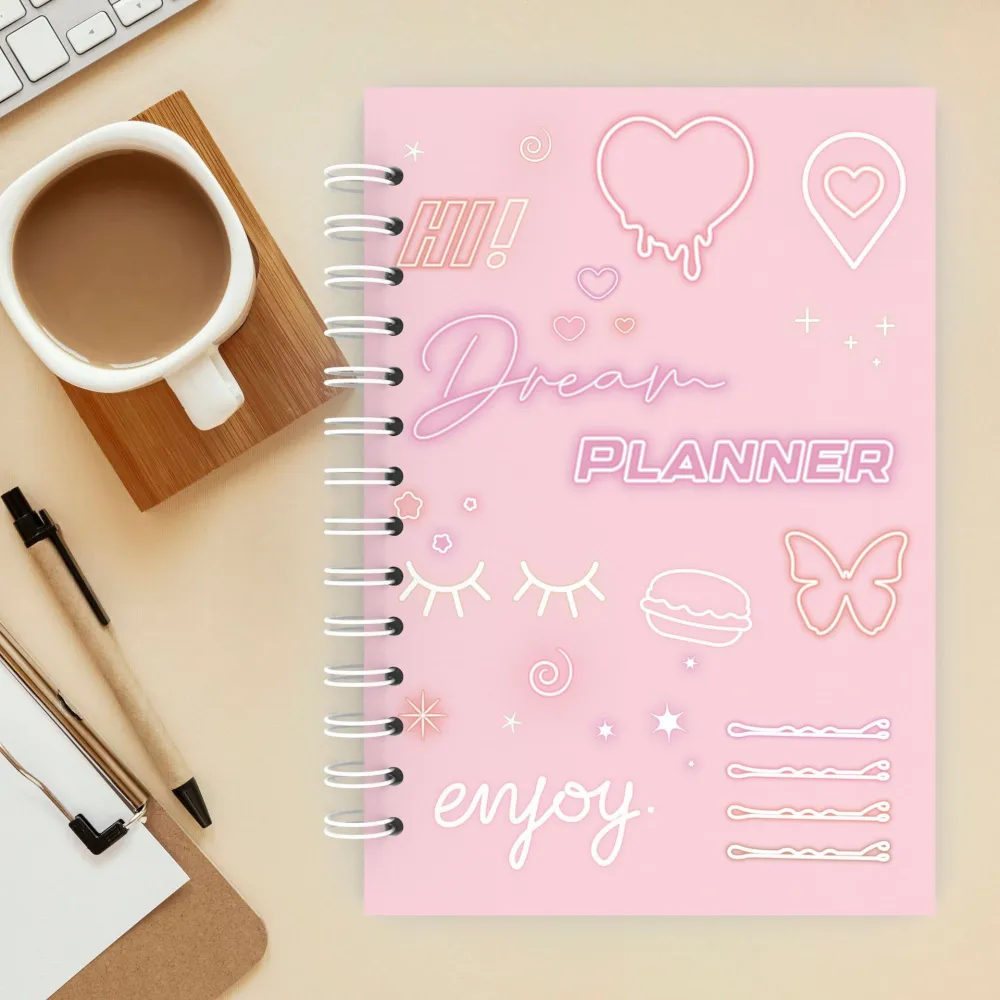 2Pcs Office Undated Planner Spiral Notepad Daily Planner Notebook Students Plan Notepad