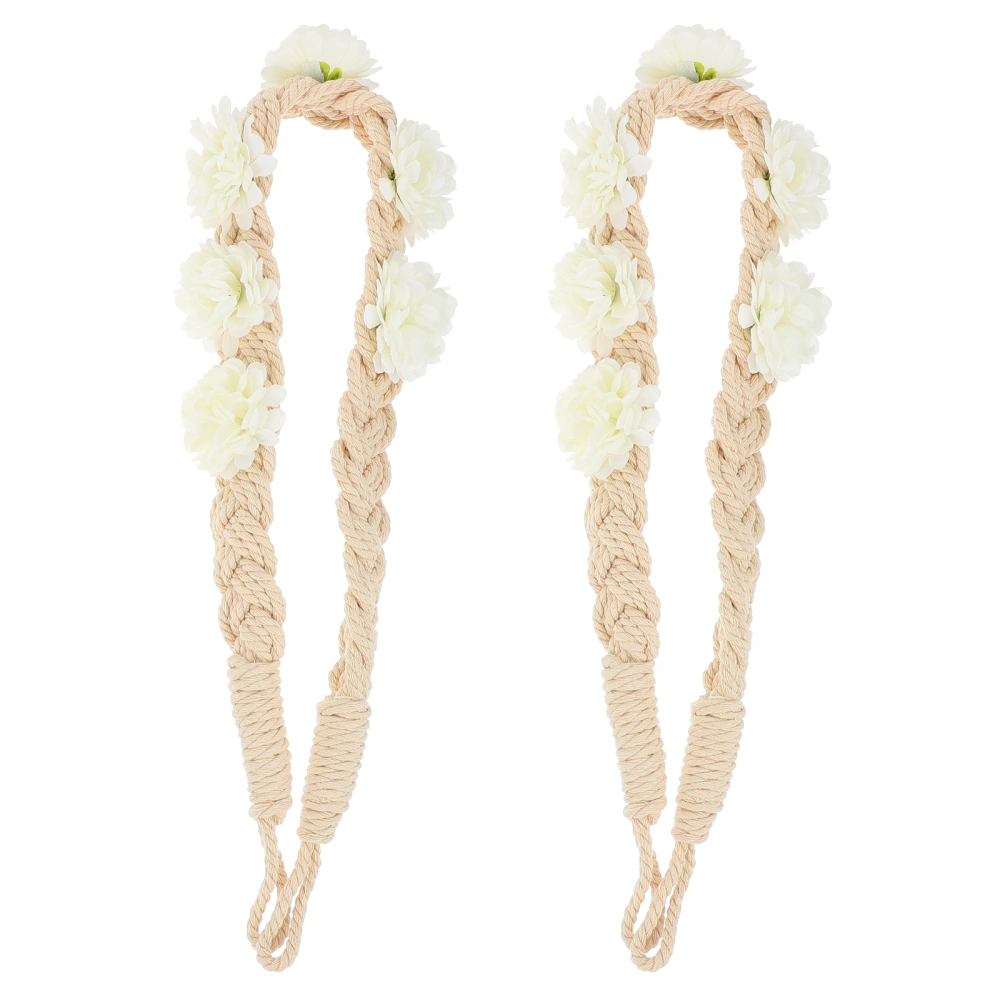 2Pcs Curtain Tiebacks Cotton Rope Drapery Tiebacks Beautiful Curtain Holdbacks